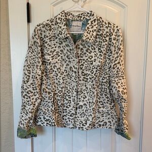 Tommy Bahama Leopard Print Jean Jacket